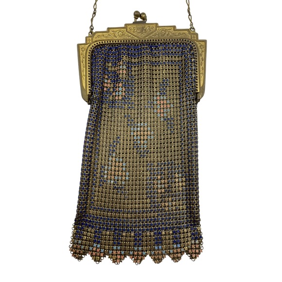 Whiting & Davis Handbags - Antique Whiting & Davis Mesh Purse Navy Blue Art Deco Flapper Bag